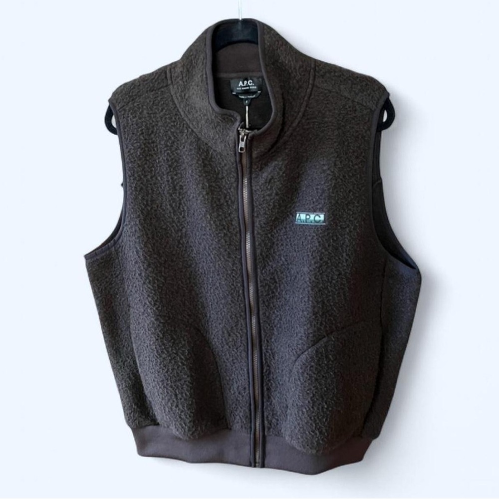A.P.C. Dark Brown Fleece Vest